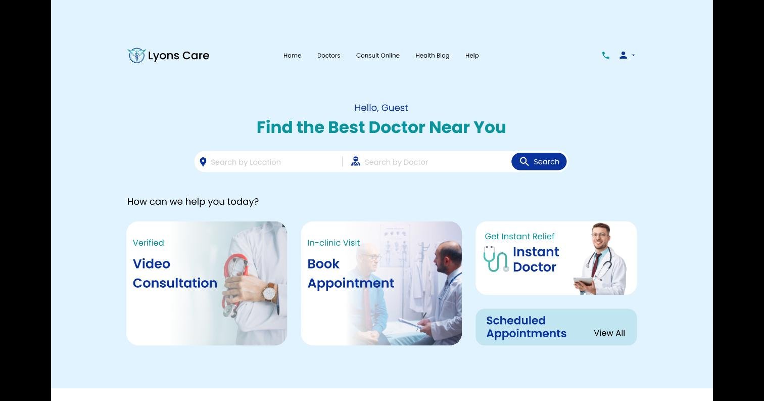 Lyons Care Clinic interface