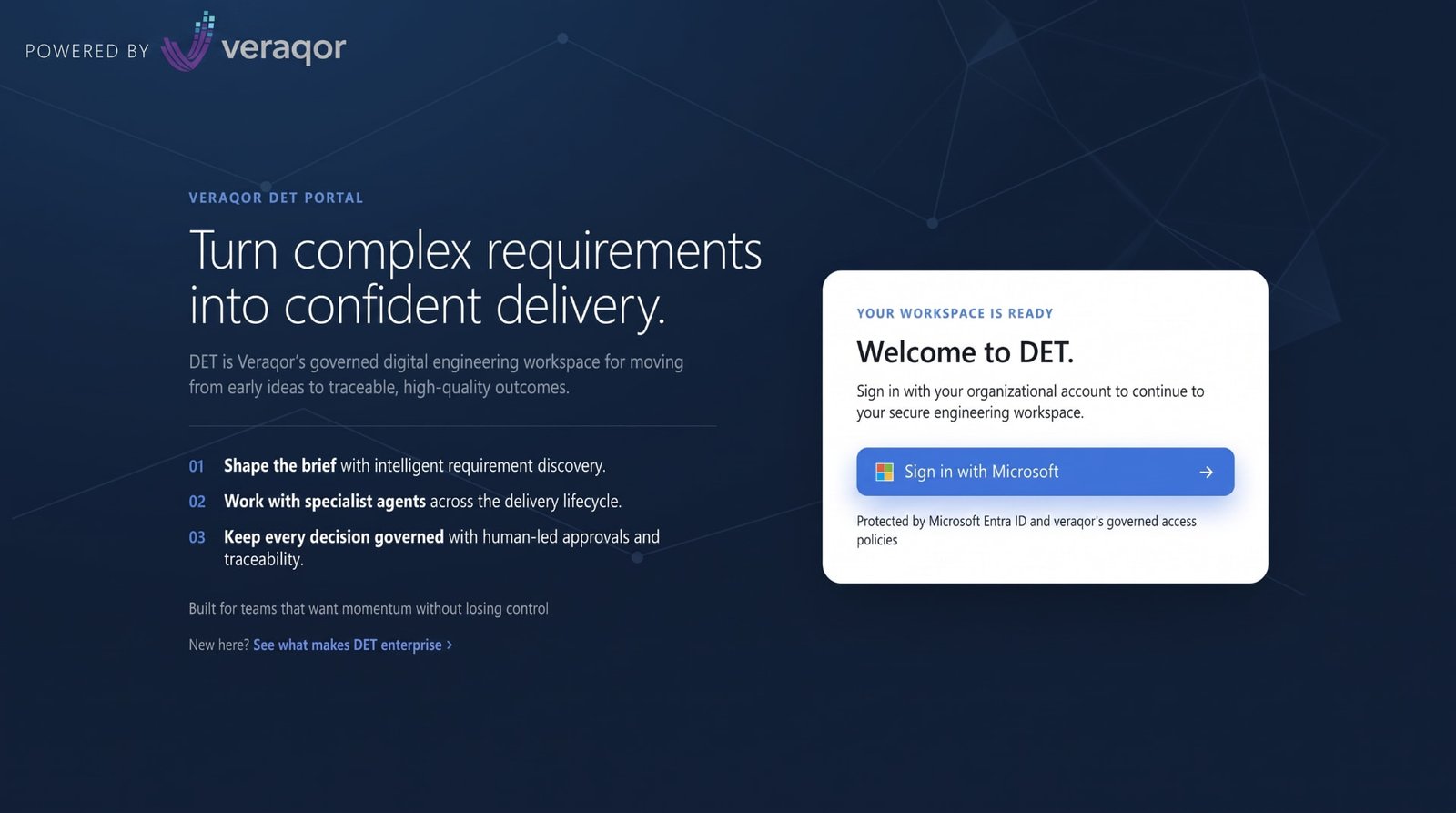 VQ DET – Digital Engineering Team interface
